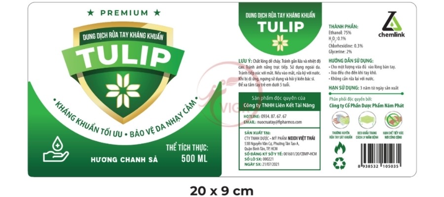 in tem dán chai nước muối, chai xịt khuẩn, dung dịch khử trùng giá tốt tại tp.hcm