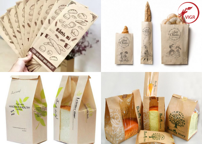 in túi giấy kraft đựng bánh mì